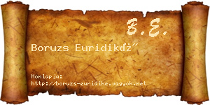 Boruzs Euridiké névjegykártya